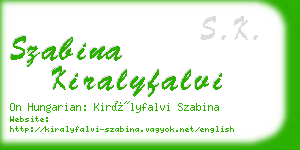 szabina kiralyfalvi business card